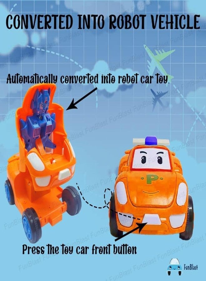CRADIAX Plastic Pull Push Back Action Robot Car Toy for Kids,Racing Car Push Back Bump & Go Toy for Kids (Multicolor, Pack of: 1) - Image 4